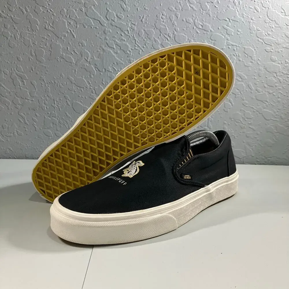 VANS X Harry Potter Hufflepuff Men's Sneaker Size 10 Classic Black Slip-on Shoes